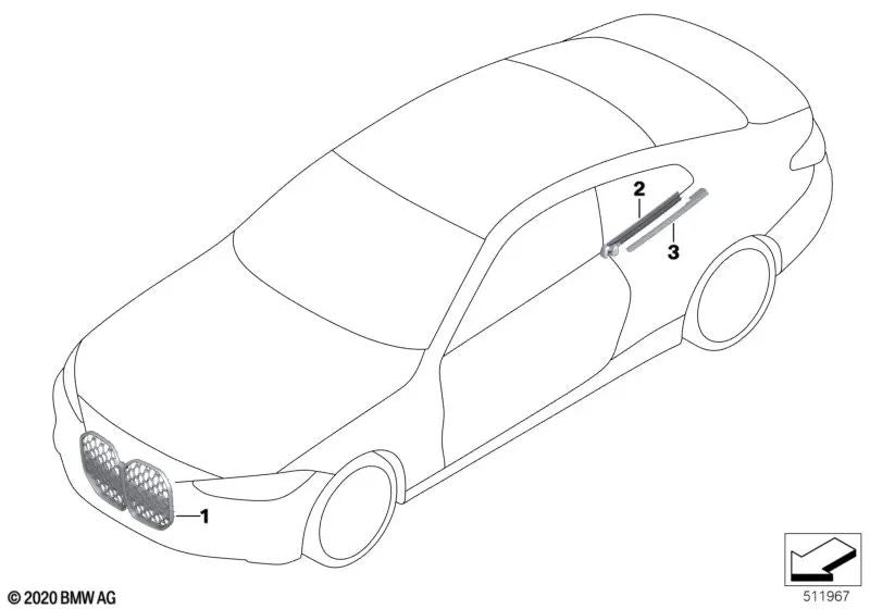 Cubierta exterior derecha para BMW G23 (OEM 51377482790). Original BMW