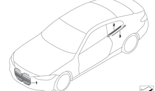 Grade dianteira decorativa OEM 51118738163 para BMW G22 (4 Coupé Series), G23 (4 Cabrio Series). BMW original