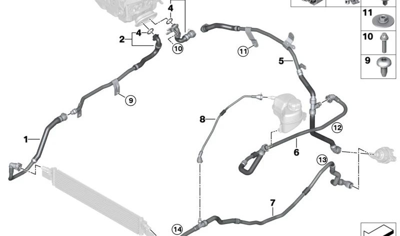 Cabo avançado do carregador de bateria para BMW Série 2 G42, Série 3 G20, G21, Série 4 G22, G23, G26 (OEM 17128593778). BMW original