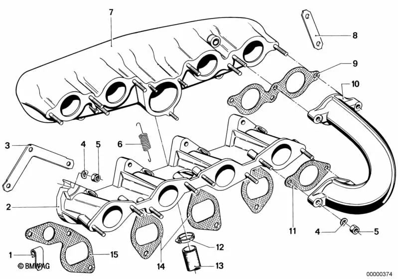 Asbestos-free gasket for BMW 3 Series E21, 5 Series E12 (OEM 11619065677). Genuine BMW
