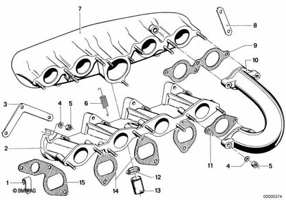 Asbestos-free gasket for BMW 3 Series E21, 5 Series E12 (OEM 11619065677). Genuine BMW