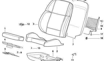 Tapa del Reposabrazos para BMW Serie 3 E36 (OEM 52108130755). Original BMW.