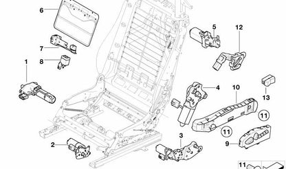 Right lumbar cushion OEM 52107008130 for BMW E46, E64. Original BMW spare.