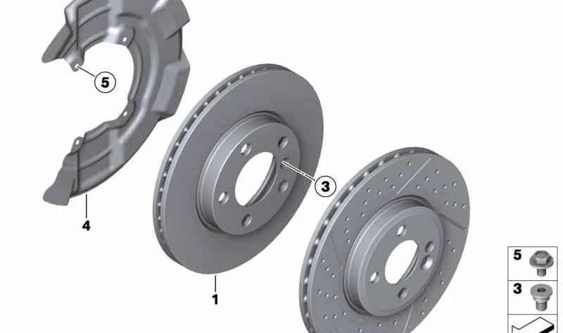 Chapa protectora de freno delantera izquierda OEM 34116754927 para MINI R50, R53, Cabrio R52. Original MINI.