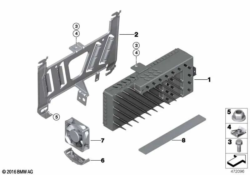 Top-Hifi-System-Amifier für die BMW 3 F30-Serie, F31, F34, F80, 4 F32, F33, F36, F82, F83 (OEM 65125A41CC4). Original BMW.