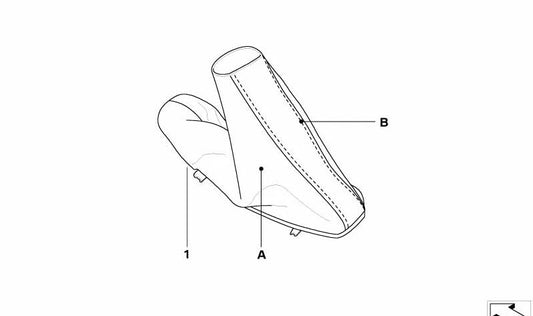 Lederbremshebelabdeckung OEM 34428030761 für BMW E63, E63N, E64, E64N. Original BMW.