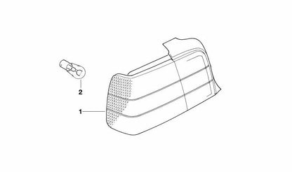 Left rear light, white indicator for BMW 3 Series E36 (OEM 82199403097). Original BMW