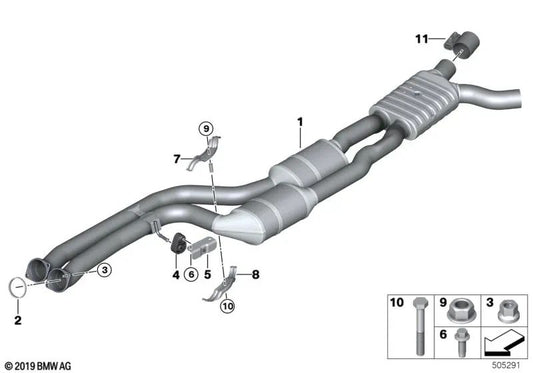 Lower clamp for BMW F87N (OEM 18308747476). Original BMW