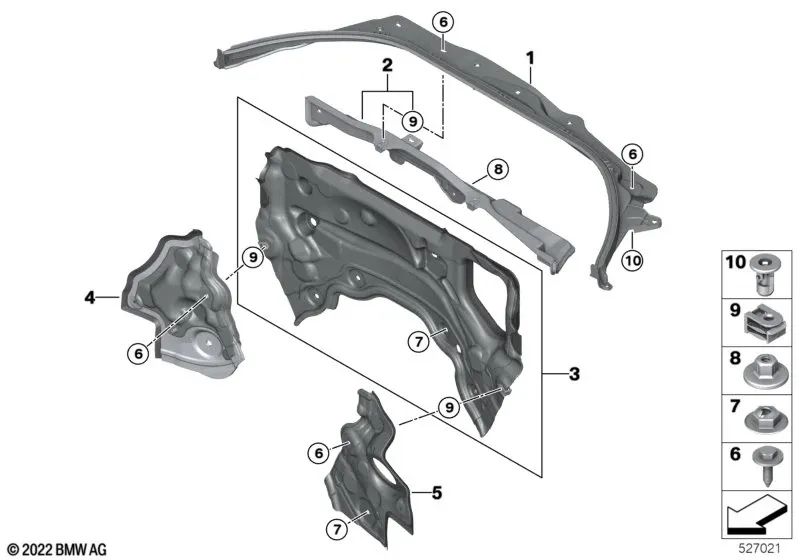 Painel frontal direito inferior para BMW Série 7 G12, G12N, G70 (OEM 51717347028). BMW original