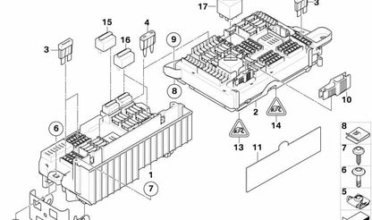 Distribuidor eléctrico trasero OEM 61146931687 para BMW X5 (E70, E70N) y BMW X6 (E71, E72). Original BMW.