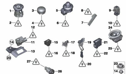 Interruptor de intermitentes de emergencia OEM 61313422211 para MINI R56, R56 LCI, Clubman R55, Cabrio R57, Coupé R58, Roadster R59, Countryman R60, Paceman R61... y más. Original MINI.