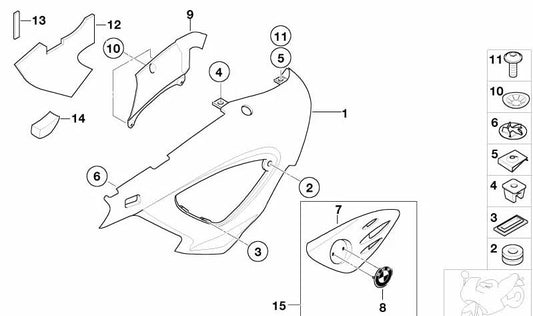 Amortiguador delantero OEM 46637671233 para motos BMW F 650 CS (K14). Original BMW Motorrad.