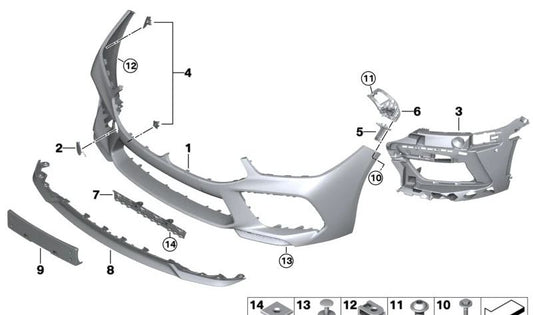Front Engine Compartment Protection Bracket for BMW 5 Series G90, 8 Series F91, F92, F93 (OEM 51118469697). Original BMW