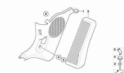 Panel lateral delantero izquierdo OEM 51437055545 para BMW E85, E86. Original BMW.