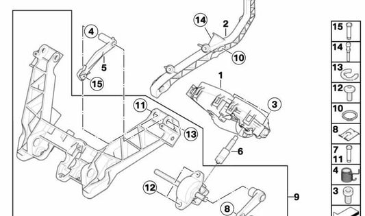 Bieleta oscilante larga izquierda OEM 46637701539 para motos BMW K1200GT, K1300GT. Original BMW Motorrad.