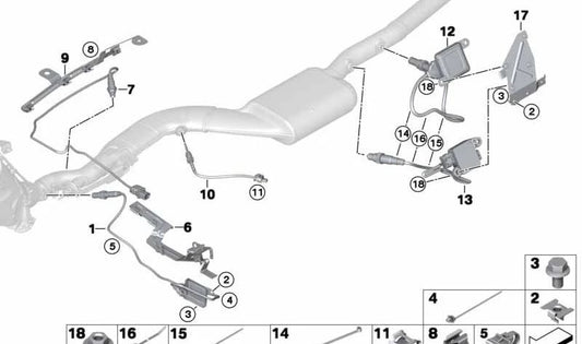 Soporte cable sensor NOX/PM OEM 13628515655 para BMW X3 F25. Original BMW.