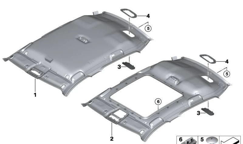 Clip de expansión (color gris Everest) OEM 51447280933 para BMW F20, F21, F40, F46. Pieza original BMW. Ideal para fijar el revestimiento del techo y otros acabados interiores.