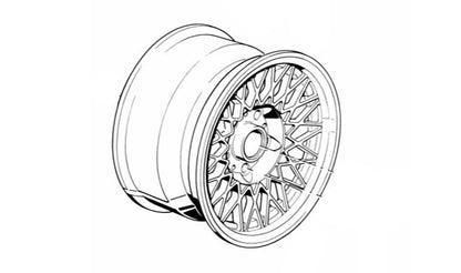 Wheels in lega Multirradio Style OEM 3611226804 per BMW E30 M3 {M31001, M31003, M31005, M31007, M3BB01, M3BB05}. BMW originale.