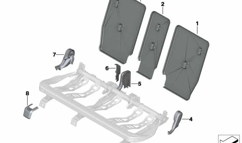 Tampa de suporte central OEM 52207384720 para BMW F45, F48. BMW original.