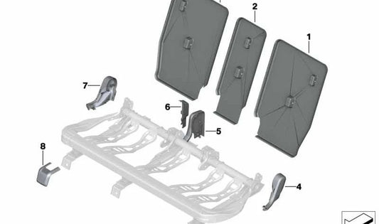 Tampa de suporte central OEM 52207384720 para BMW F45, F48. BMW original.