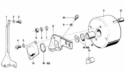 Soporte de chapa OEM 12411269598 para BMW E21, E30, E12, E28. Original BMW.