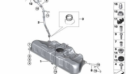 Tubo de llenado de combustible OEM 16137339283 para BMW i8 I12, i8 I12 LCI, i8 I15. Original BMW