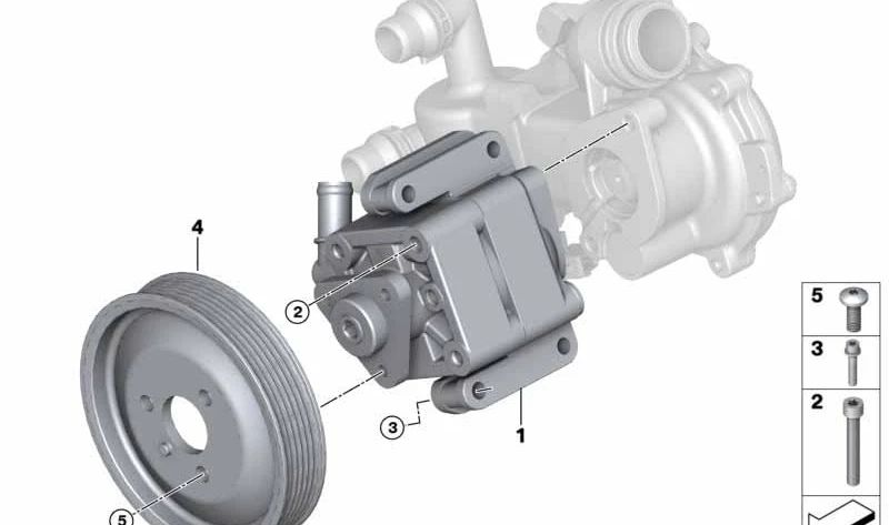 Bomba de dirección asistida OEM 32416780413 para BMW E81, E82, E87, E88, E90, E91, E92, E93, E84, E83. Original BMW.