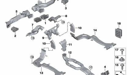 Rejilla de Aire Fresco para BMW Serie 1 F52, X1 F48, F49, X2 F39 (OEM 64229292742). Original BMW