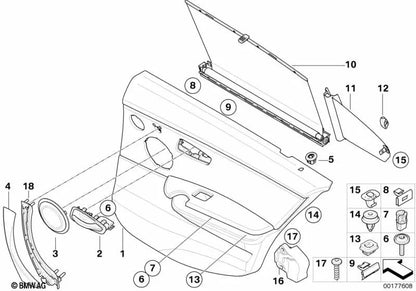 Persiana para vidrio triangular izquierdo OEM 51357129811 para BMW Serie 3 E90, E90 LCI. Original BMW.