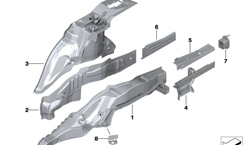Left side sill extension for BMW 7 Series G70 (OEM 41118844273). Original BMW.