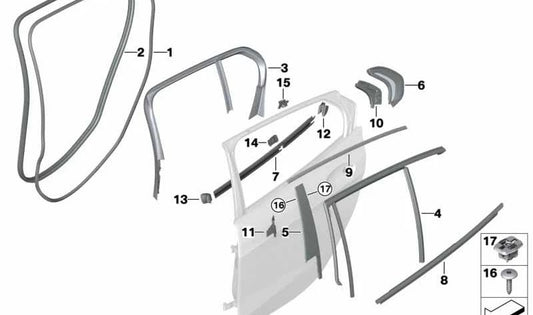 Der verkaufte Evelodationer Pilar C izquierdo OEM 51358737341 für BMW X5 E70 und X6 E71/E72. Original BMW.