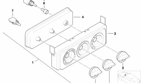 Botón calefacción/aire acondicionado OEM 64118380216 para BMW Z3 E36 (1995-2003), color plata. Original BMW.