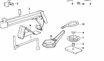 Llave para tapa de buje OEM 36131179325 para BMW E30, E28, E34, E24, E23, E32, E53, Z1. Original BMW.