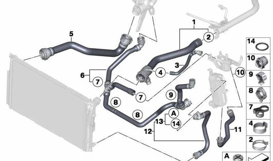 Kältemittelschlauch für BMW 1 F20 -Serie, F21 und 3 F30, F31, F35 (OEM 17127596835). Original BMW