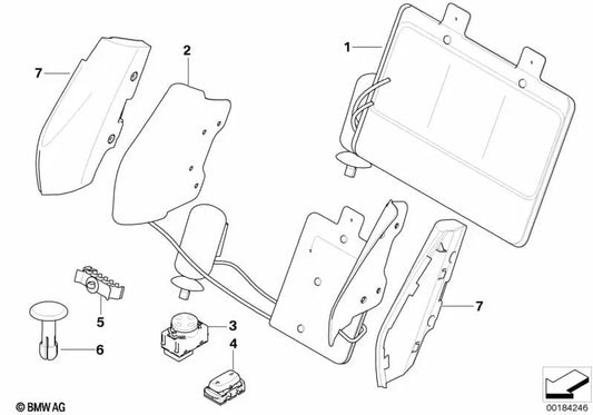 Backrest width adjustment for BMW 3 Series E93, E93N (OEM 52109113361). Original BMW