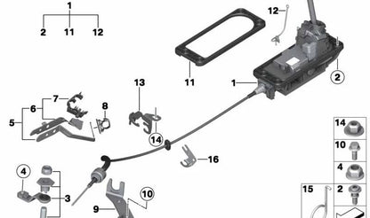 Palanca de cambios OEM 24507571927 para MINI R55, R56, R57, R58, R59, R60, R61, F55, F56, F57. Compatible con modelos Cooper, One, Clubman, Countryman, Cabrio. Original MINI.