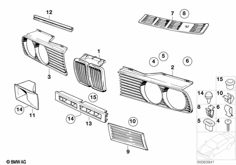 Clamp for BMW 3 Series E21, E30, 5 Series E28 (OEM 51131872146). Original BMW.