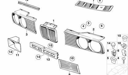 Embellient front bumper OEM 51711953609 for BMW E30. Original BMW.