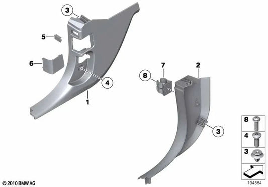 Tampa do lado frontal esquerdo para BMW X1 E84 (OEM 51472990497). BMW original