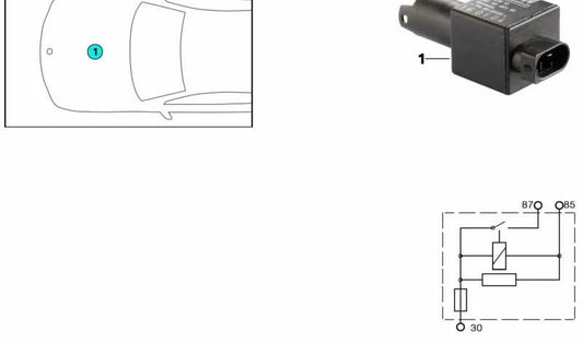 Relé de control de ventilación Valvetronic OEM 12637506449 para BMW E46. Original BMW.