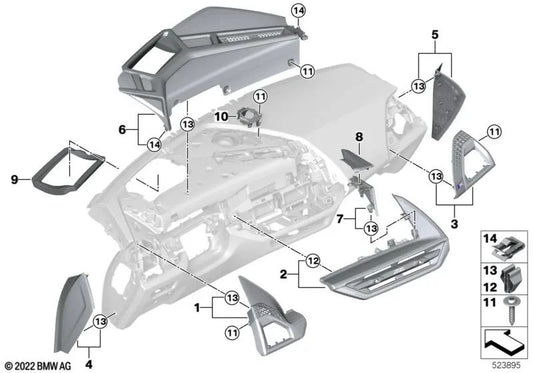 I-TAFEL 'Airbag' Direito para BMW X5 F95, G05, X6 F96, G06, X7 G07, XM G09 (OEM 51459399304). BMW original