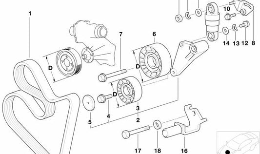 Palanca de ajuste OEM 11281747656 para BMW E34, E32, E38, E31 (modelos 530i, 540i con motor M60). Original BMW.