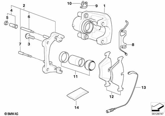 Rechte Bremsklemmgehäuse für BMW 5 E60 -Serie, E60N, E61, E61N (OEM 34116766558). Original BMW.