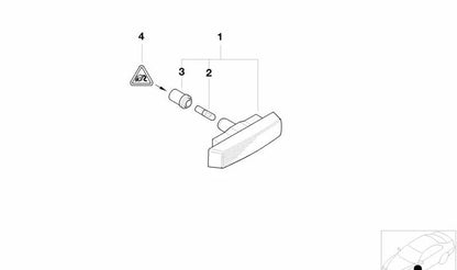 Luz intermitente adicional para BMW Serie 5 E39 (OEM 63148360589). Original BMW.