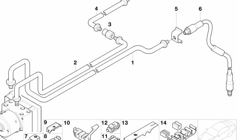 Adaptador de rosca M10X1 OEM 34321160028 para BMW E36, E28, E34, E24, E23, E32, Z3. Pieza original BMW. Ideal para conexión en sistema de frenos.
