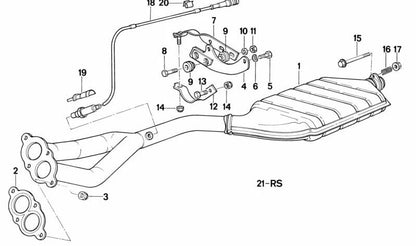 Soporte de escape OEM 18301728341 para BMW E30. Original BMW.