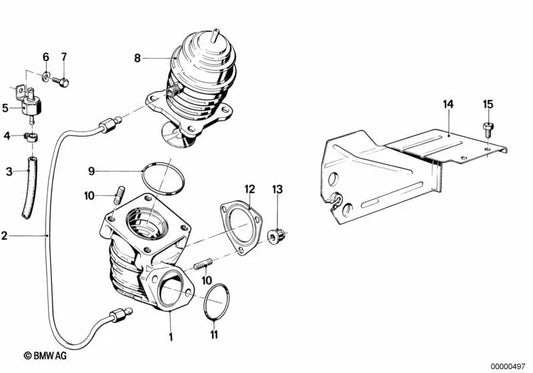 Pipe for BMW E23 (OEM 11651274599). Original BMW.