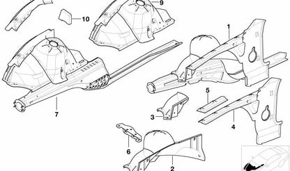 Soporte lateral izquierdo del paragolpes delantero OEM 41148122553 para BMW E36. Original BMW.