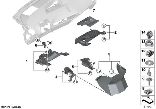 Blenda Centerstack for BMW I20 (OEM 51459490637). Genuine BMW