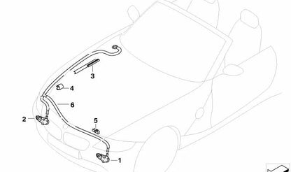 Tubo conducto lavaparabrisas OEM 61677196365 para BMW Z4 E89 (sDrive18i, sDrive20i, sDrive23i). Compatible con modelos de 2009 a 2016. Recambio original BMW.